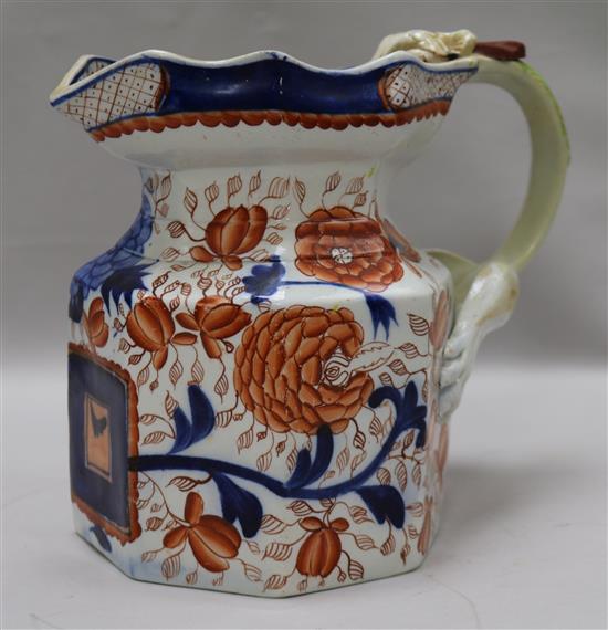 An Ironstone dragon handle water jug H.20cm W.26cm